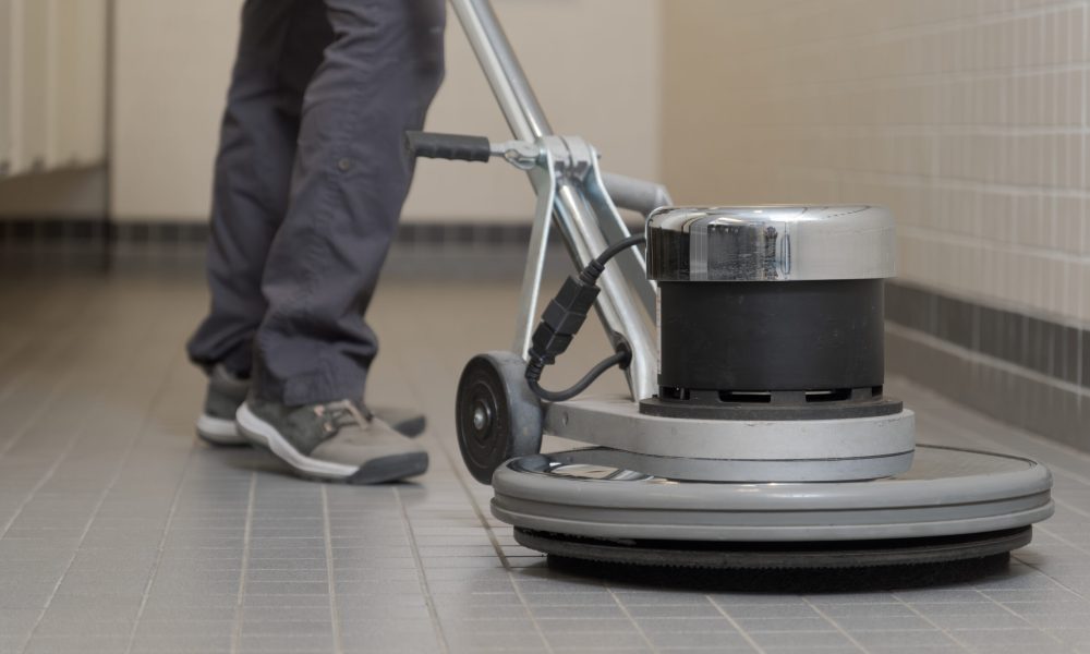 Industrial Cleaning Service. floor Cleaning machine.