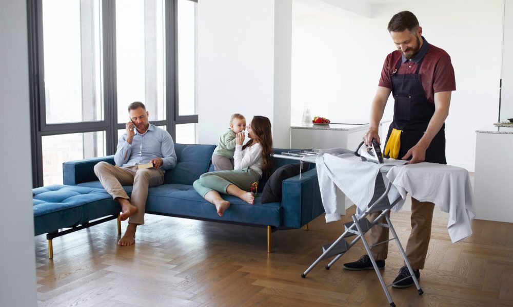 man-servant-ironing-clothing